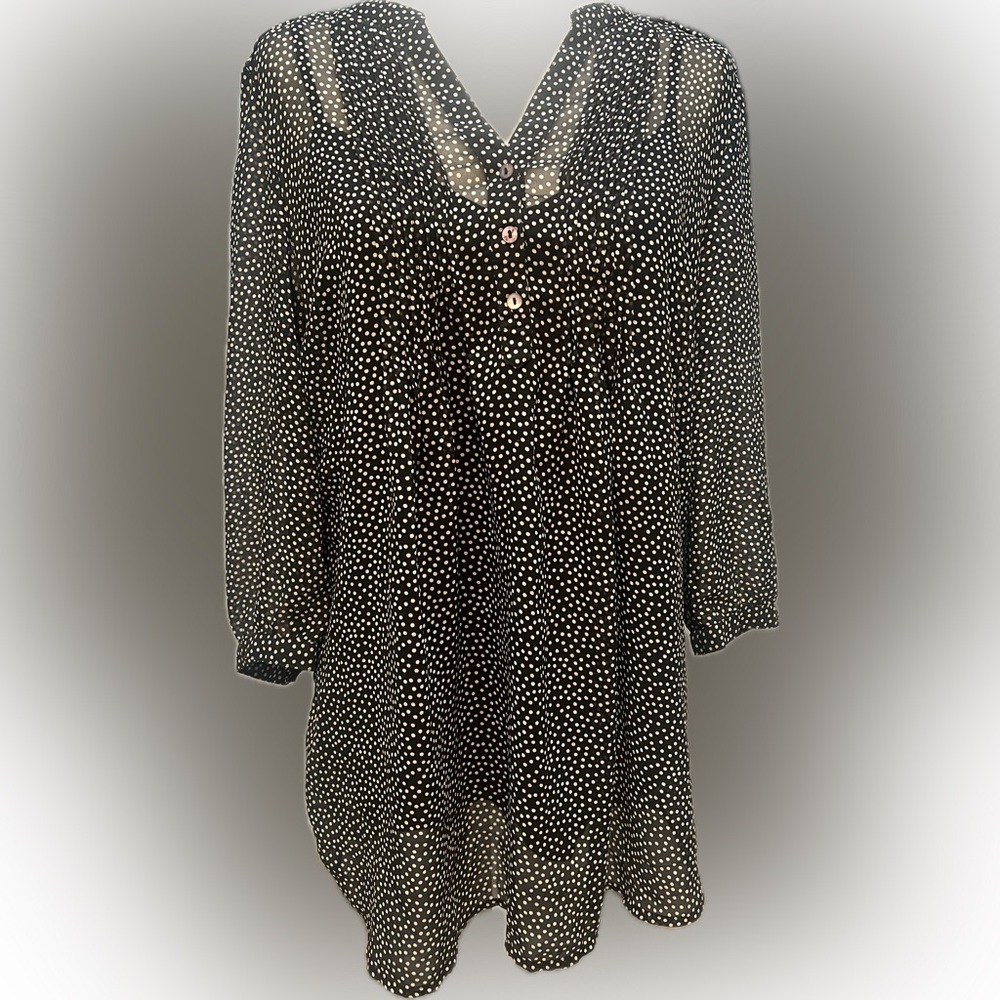 Motherhood Maternity Black and White Polka Dot Blouse